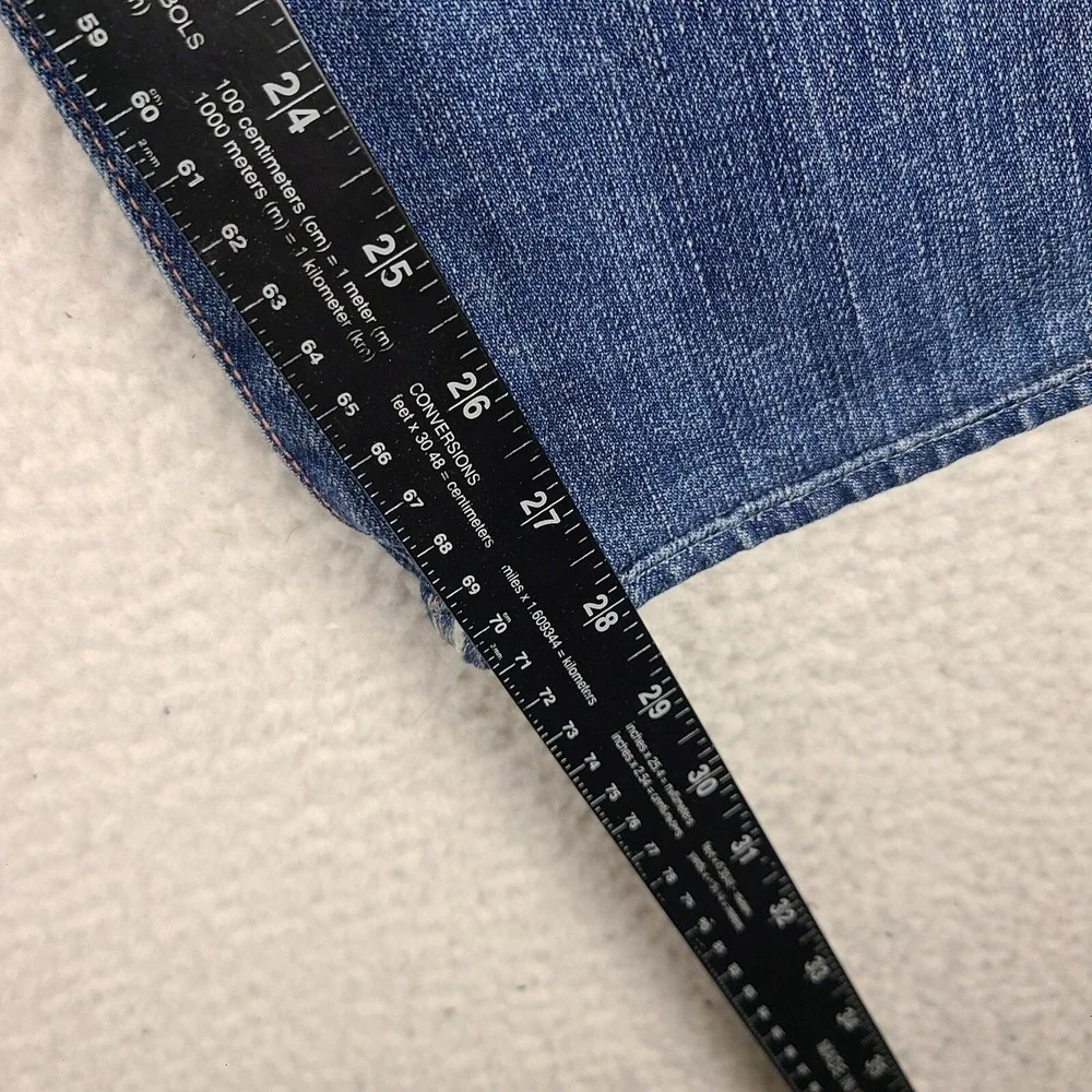 7 For‎ All Mankind Jeans Mens 33x28 Blue Relaxed Fit Button Fly Denim HEMMED